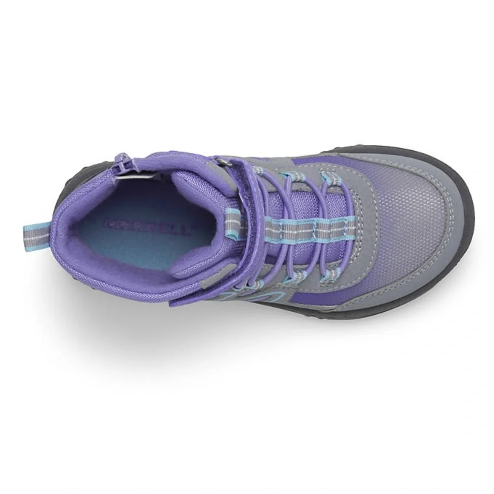 Merrell Big Kid's Polar Trekker Snow Boot 🥾in Gray/Purple/Turquoise BRAND NEW - Picture 2 of 9